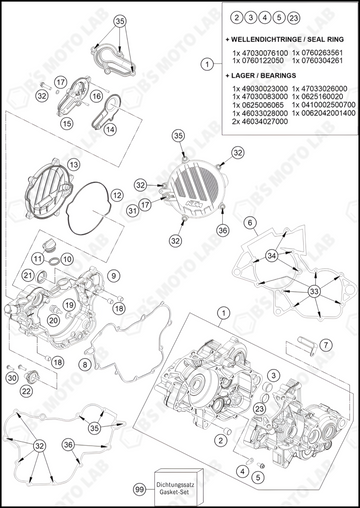 ENGINE CASE, 2024 KTM 85-SX-19-16