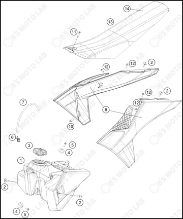TANK, SEAT, 2023 KTM 250-SX-F