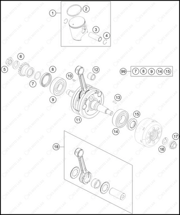 CRANKSHAFT PISTON, 2025 KTM 85-SX-17-14
