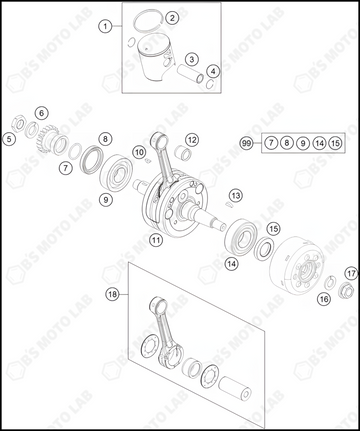 CRANKSHAFT, PISTON, 2024 KTM 85-SX-17-14