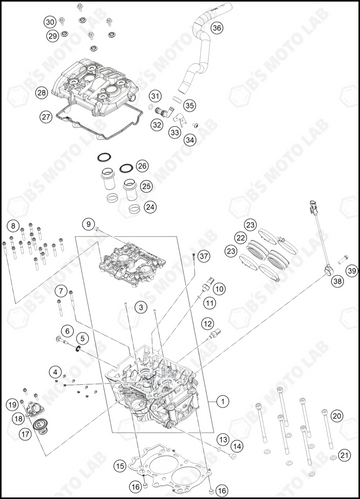 CYLINDER HEAD, 2023 KTM duke-390