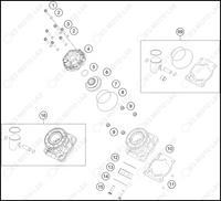 CYLINDER, CYLINDER HEAD, 2024 KTM 50-SX