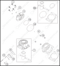 CYLINDER, CYLINDER HEAD, 2022 KTM 50-SX-Factory
