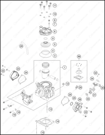 CYLINDER CYLINDER HEAD, 2024 KTM 125-SX