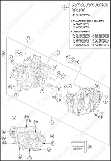 ENGINE CASE, 2022 KTM 450-SX-F