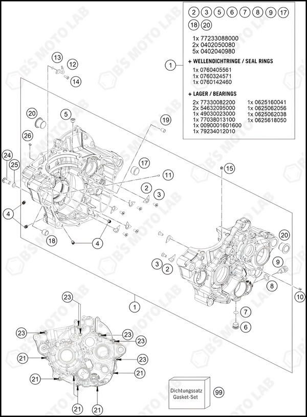 ENGINE CASE, 2023 KTM 350-SX-F
