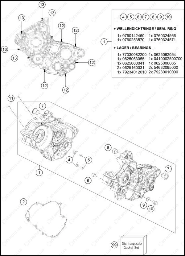 ENGINE CASE, 2025 KTM 125-SX