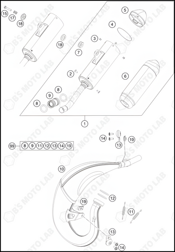 EXHAUST SYSTEM, 2024 KTM 85-SX-17-14