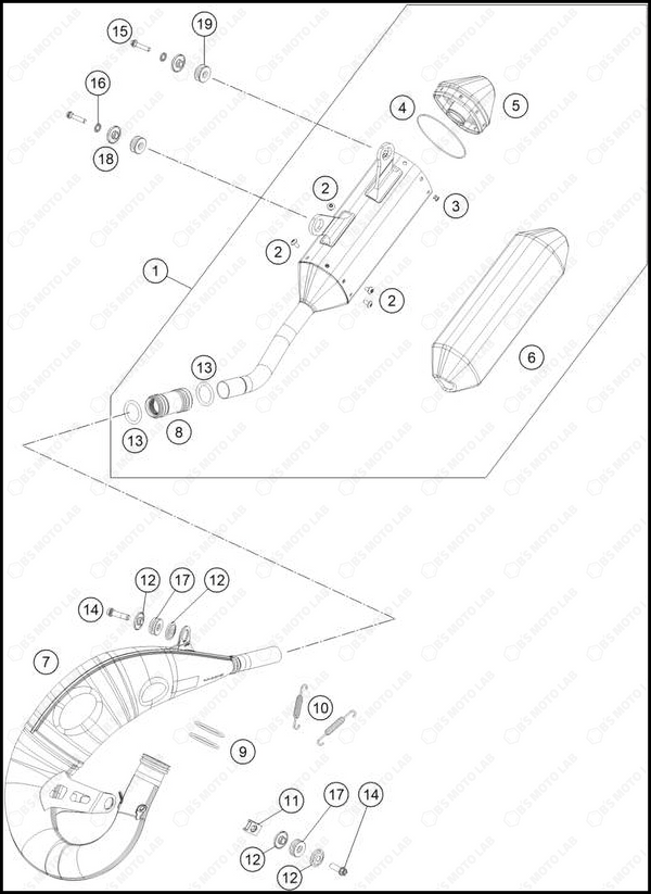 EXHAUST SYSTEM, 2025 KTM 125-SX