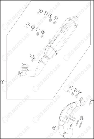 EXHAUST SYSTEM, 2023 KTM 450-SX-FE