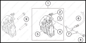 FRONT BRAKE CALIPER, 2022 KTM Duke-200