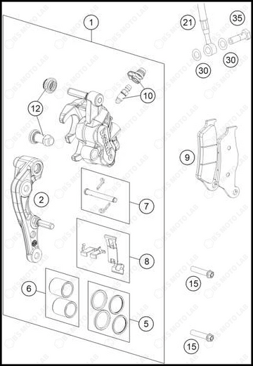 FRONT BRAKE CALIPER, 2025 KTM 125-SX