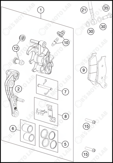 FRONT BRAKE CALIPER, 2023 KTM 350-SX-F