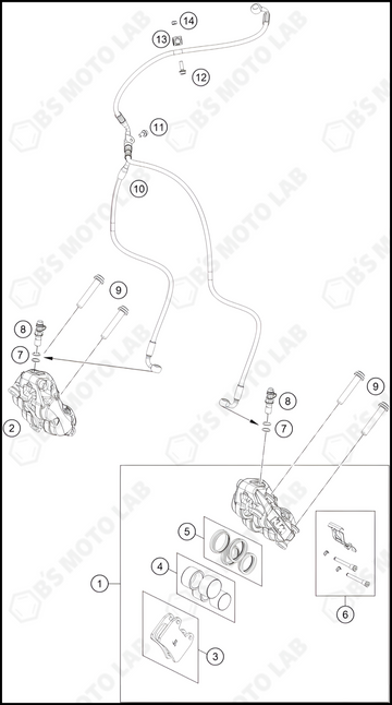 FRONT BRAKE CALIPER, 2023 KTM duke-390