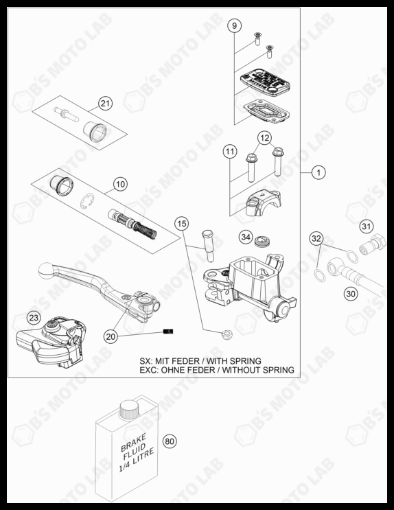 FRONT BRAKE CONTROL, 2022 KTM 300-XC