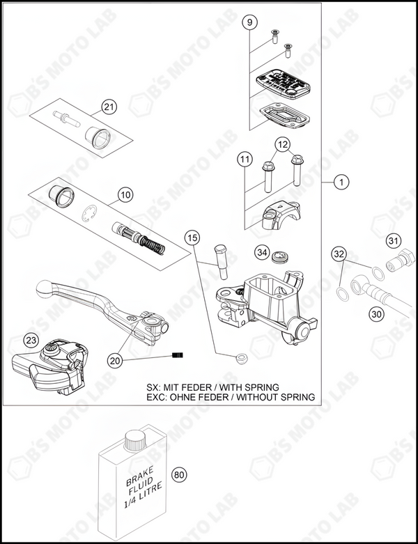 FRONT BRAKE CONTROL, 2023 KTM 350-SX-F