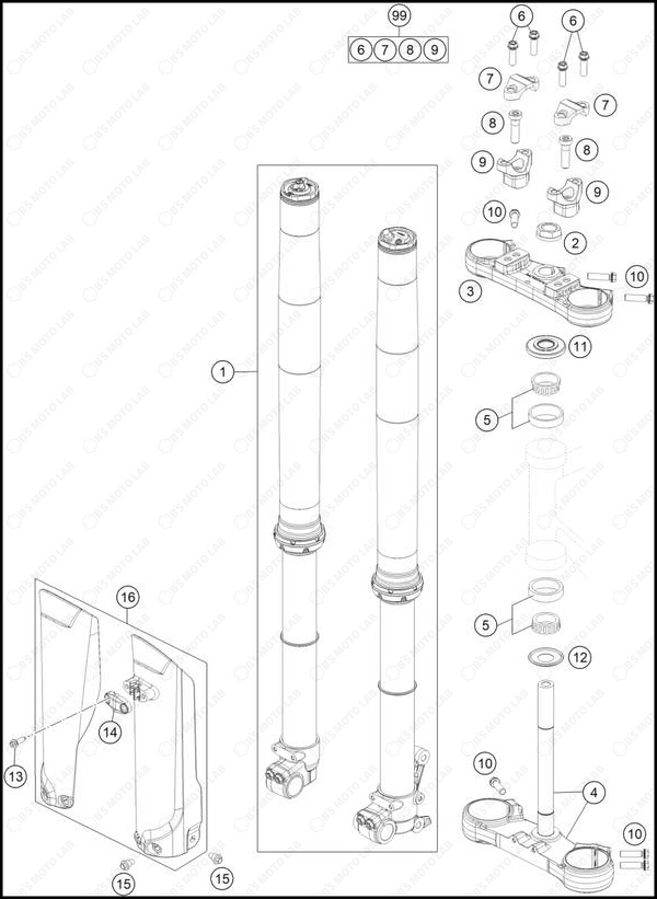 FRONT FORK TRIPLE CLAMP, 2025 KTM 85-SX-17-14