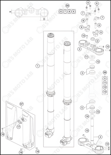 FRONT FORK, TRIPLE CLAMP, 2024 KTM 85-SX-19-16