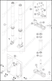 FRONT FORK, TRIPLE CLAMP, 2025 KTM 50-SX