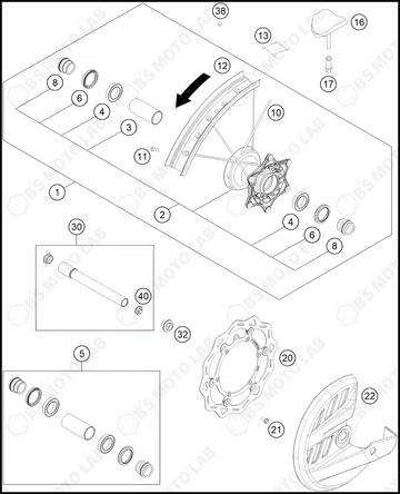 FRONT WHEEL, 2023 KTM 350-SX-F