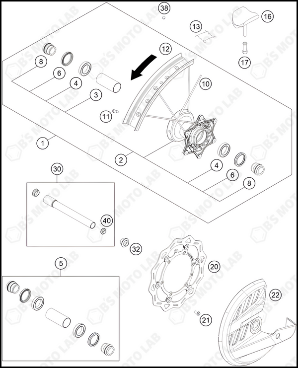 FRONT WHEEL, 2023 KTM 350-SX-F