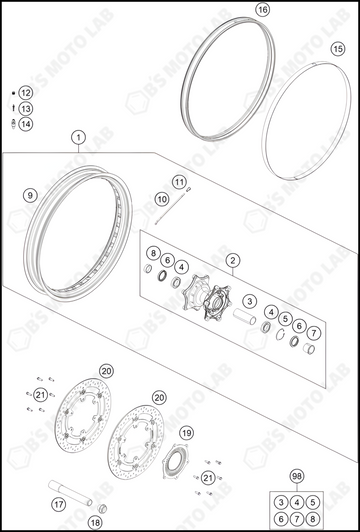 FRONT WHEEL, 2023 KTM duke-390