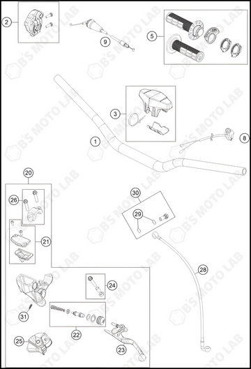 HANDLEBAR, CONTROLS, 2024 KTM 85-SX-19-16