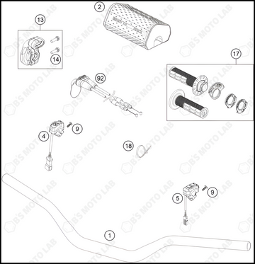 HANDLEBAR, CONTROLS, 2023 KTM 350-SX-F
