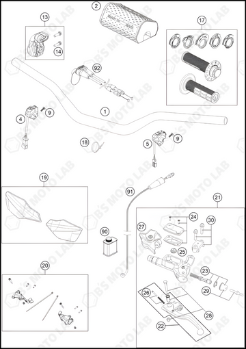 HANDLEBAR, CONTROLS, 2024 KTM 250-SX