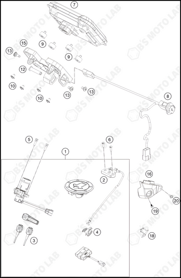 INSTRUMENTS / LOCK SYSTEM, 2023 KTM duke-390