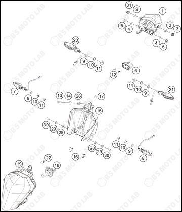 LIGHTING SYSTEM, 2022 KTM Duke-200