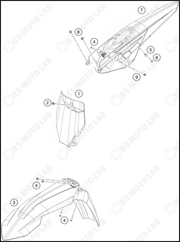MASK, FENDERS, 2022 KTM 350-SX-F