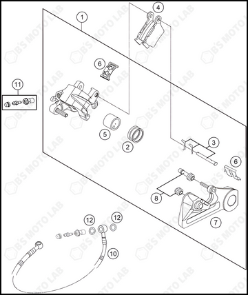 REAR BRAKE CALIPER, 2022 KTM 450-SX-F