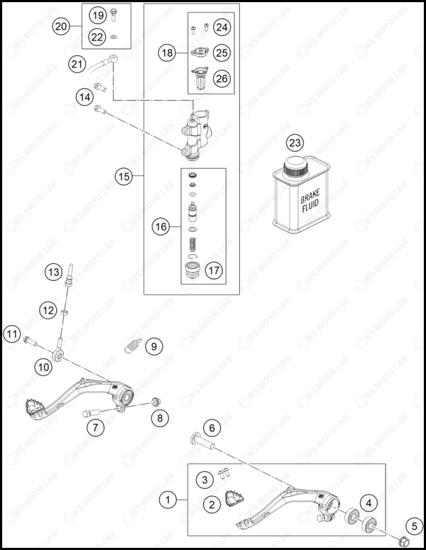 REAR BRAKE CONTROL, 2025 KTM 50-SX-Factory