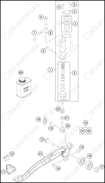 REAR BRAKE CONTROL, 2022 KTM 85-SX-19-16