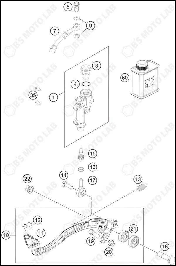REAR BRAKE CONTROL, 2024 KTM 300-SX