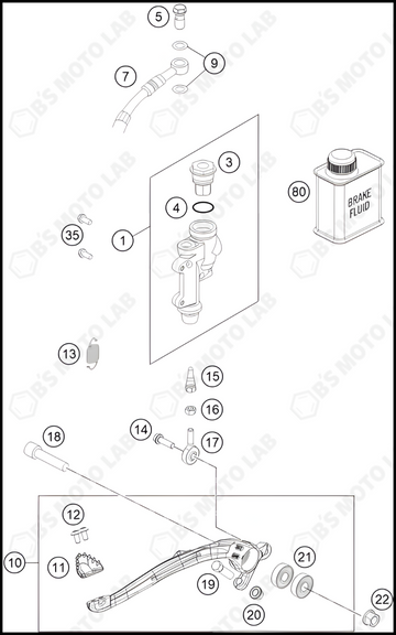REAR BRAKE CONTROL, 2023 KTM 250-SX