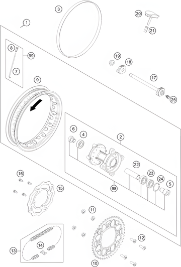 REAR WHEEL, 2022 KTM SX-E-5