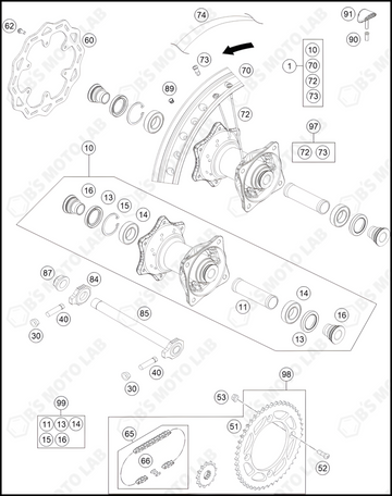 REAR WHEEL, 2024 KTM 85-SX-17-14