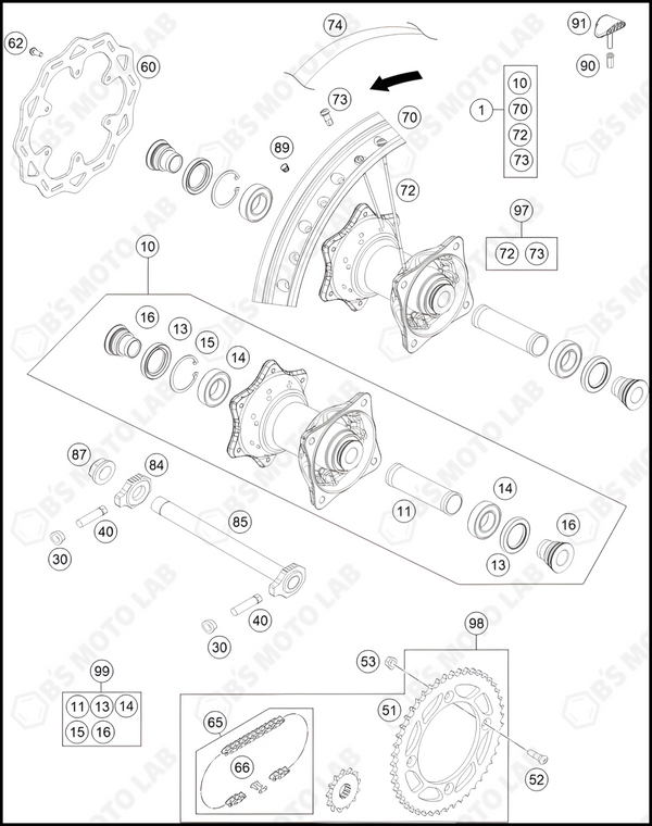 REAR WHEEL, 2023 KTM 85-SX-19-16