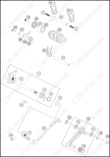 SHIFTING MECHANISM, 2022 KTM Duke-200