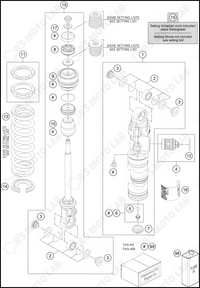 SHOCK ABSORBER DISASSEMBLED, 2023 KTM 65-SX