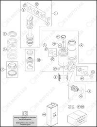 SHOCK ABSORBER DISASSEMBLED, 2022 KTM 50-SX-Factory