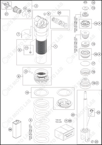 SHOCK ABSORBER DISASSEMBLED, 2024 KTM 350-SX-F