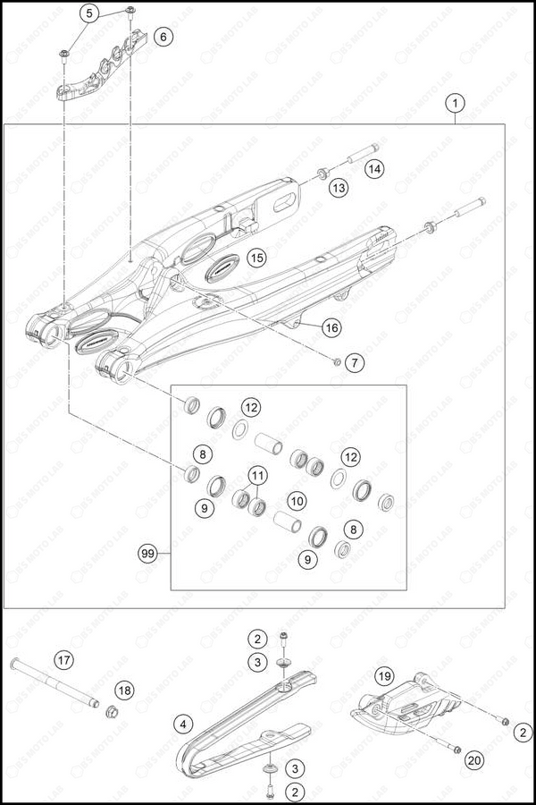 SWING ARM, 2025 KTM 85-SX-19-16