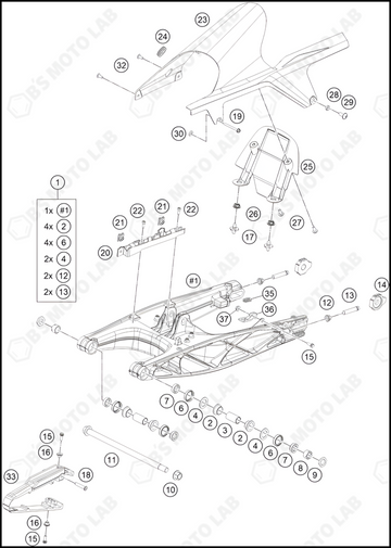 SWING ARM, 2023 KTM RC-390