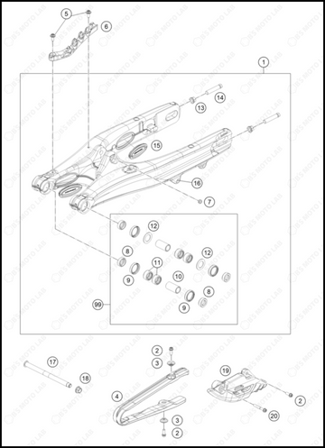 SWING ARM, 2025 KTM 85-SX-17-14