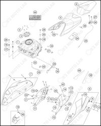 TANK, SEAT, 2022 KTM Duke-200
