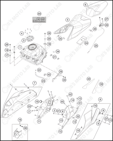 TANK, SEAT, 2022 KTM Duke-200