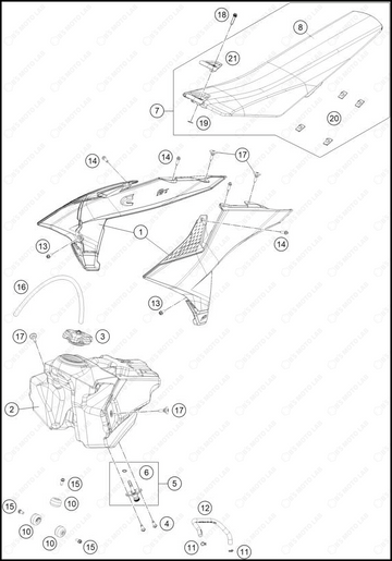 TANK SEAT, 2025 KTM 85-SX-17-14